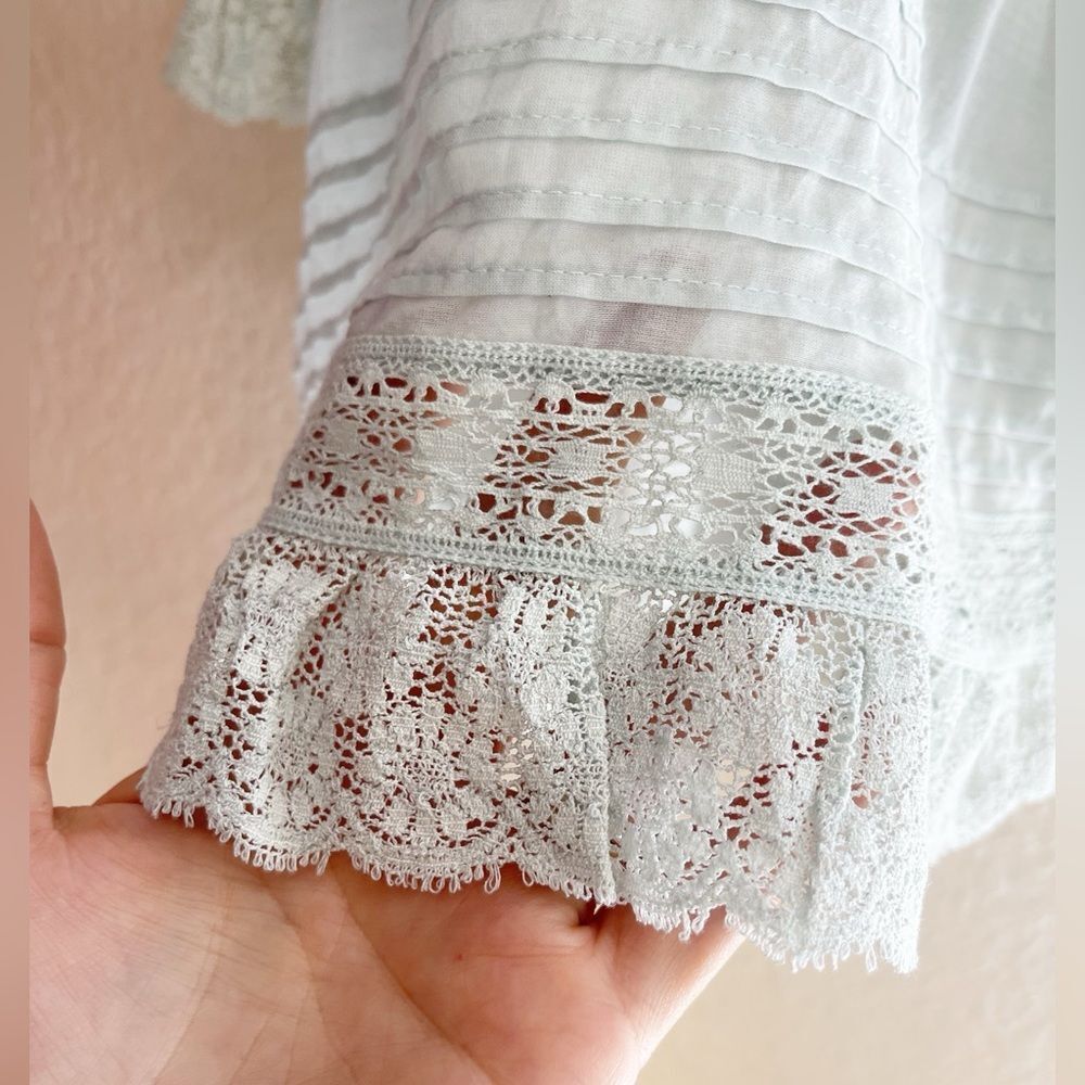 ZADIG & VOLTAIRE tosea top in celadon cottage-core girly Large NWT - Picture 7 of 14